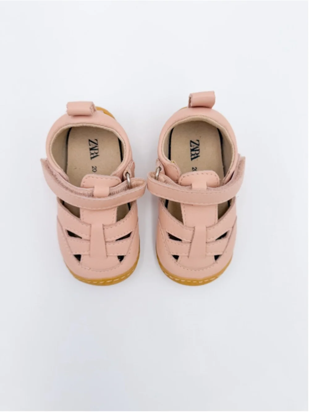 Baby ZARA Pink Walker Fisherman Sandals Girl Size 4.5 20 Barefoot Wide Toe Box